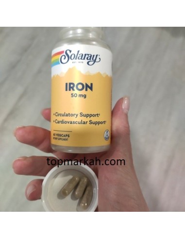 معدن الحديد لتعويض فقر الدم في الجسم ايرون الامريكي من سولاراي Iron solaray