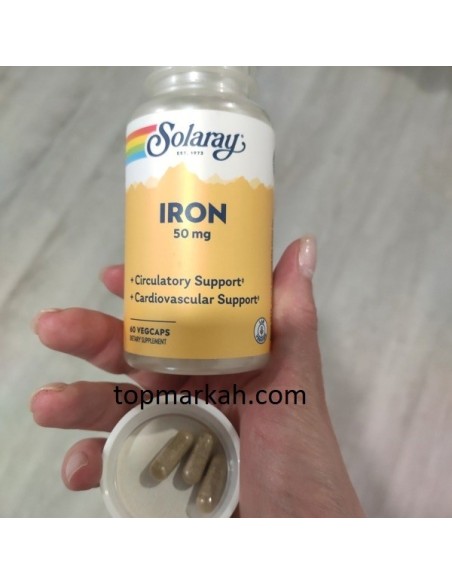 معدن الحديد لتعويض فقر الدم في الجسم ايرون الامريكي من سولاراي Iron solaray