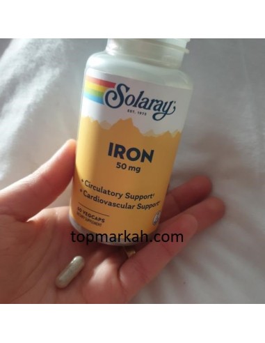 معدن الحديد لتعويض فقر الدم في الجسم ايرون الامريكي من سولاراي Iron solaray