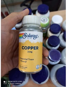 Solaray Copper cuivre 2mg -100caps سولاراي كوبر 2ملغ