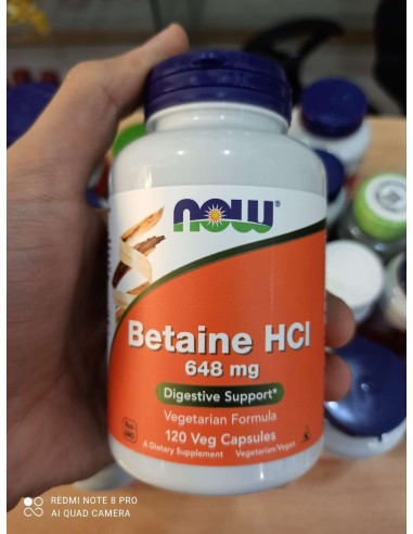 Now Betaine HCL 648mg digestives 120caps حمض البيتين ناو