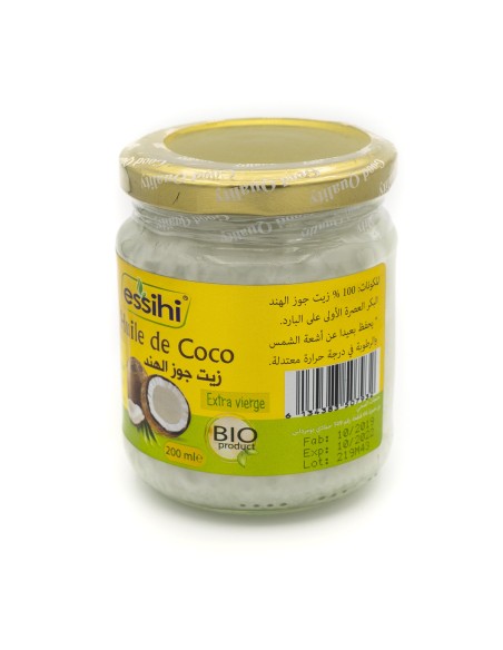 زيت جوز الهند العضوي البكر 100% - Huile de noix de coco pure