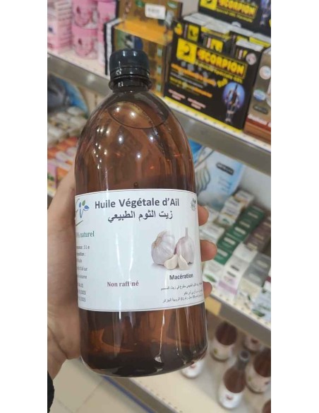 Huile végétale d'Ail pure "500ml" Non raffiné زيت الثوم الخالص