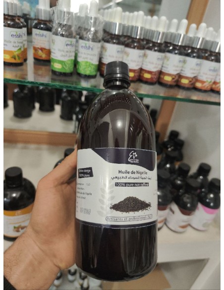 زيت الحبة السوداء Huile végétale de nigelle pure 1Litre