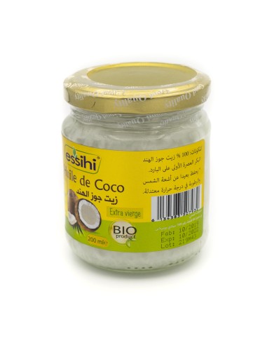 زيت جوز الهند العضوي البكر 100% - Huile de noix de coco pure