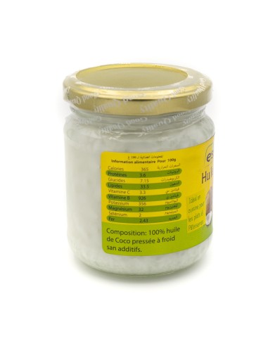 زيت جوز الهند العضوي البكر 100% - Huile de noix de coco pure